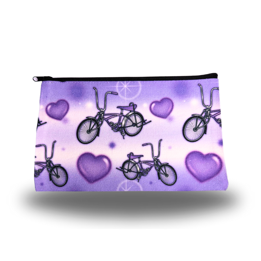 Purple Lowrider Bike makeup Bag