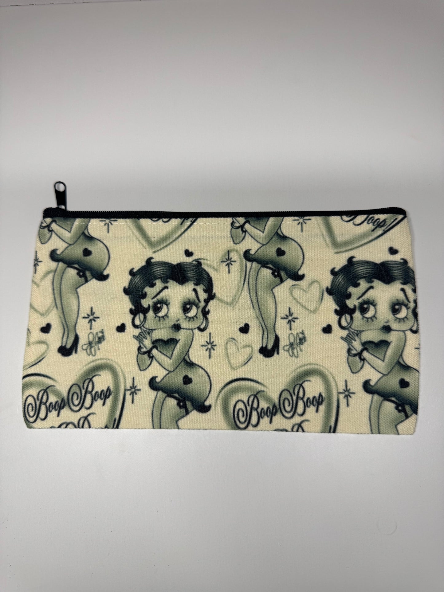 Black and white boop makeup bag