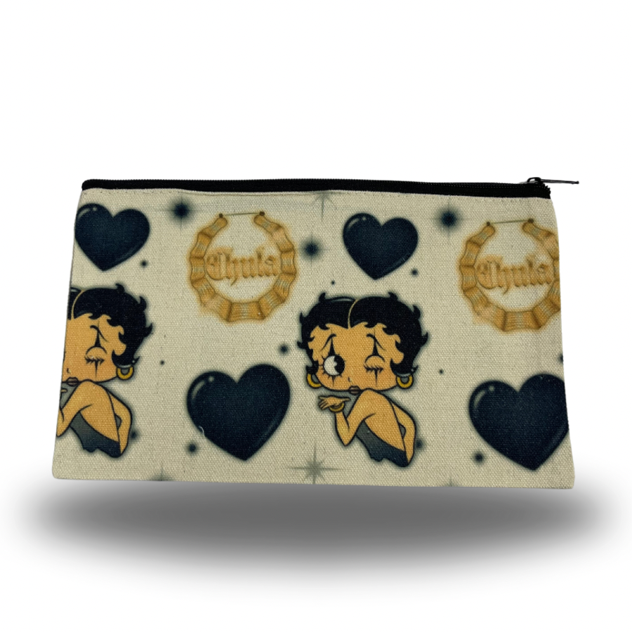 Black & White Chula Makeup Bag