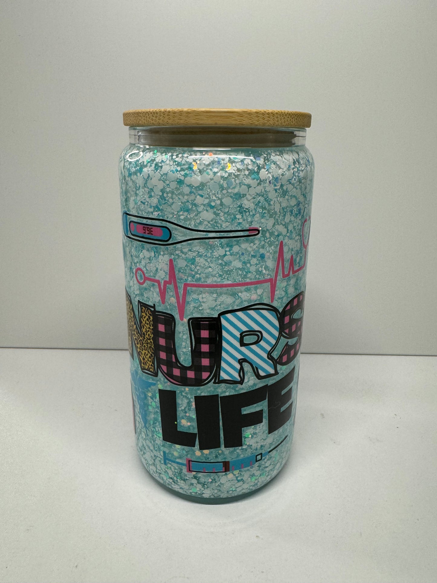 Pre made nurse life snow globe tumbler