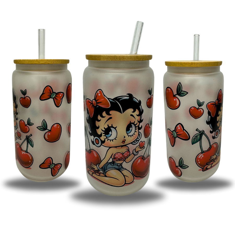 Red Betty 16oz glass tumbler