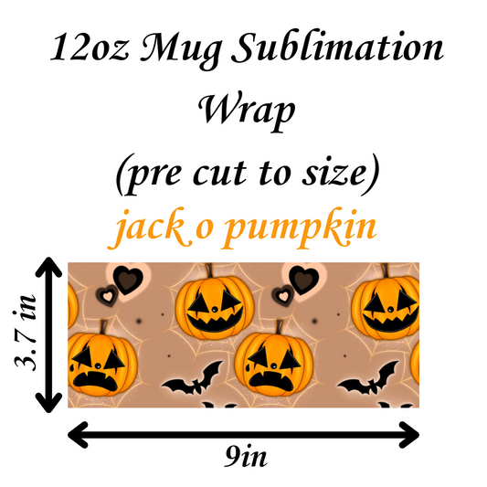 jack o pumpkin 12oz sublimation print