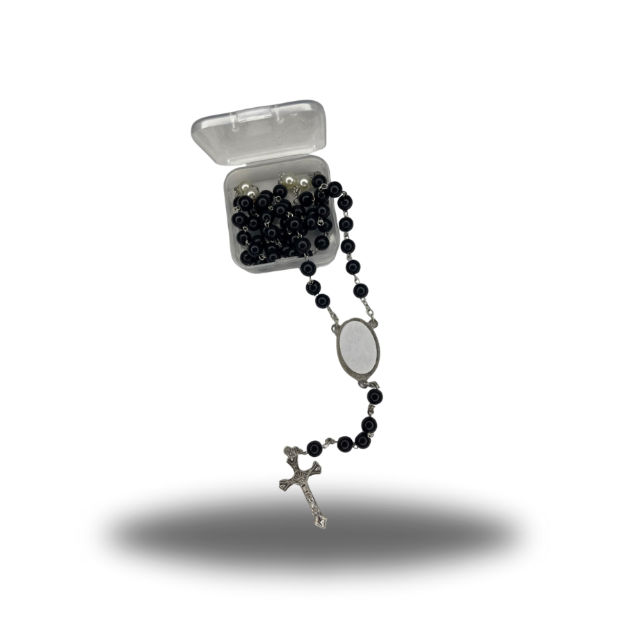 black customizable rosary