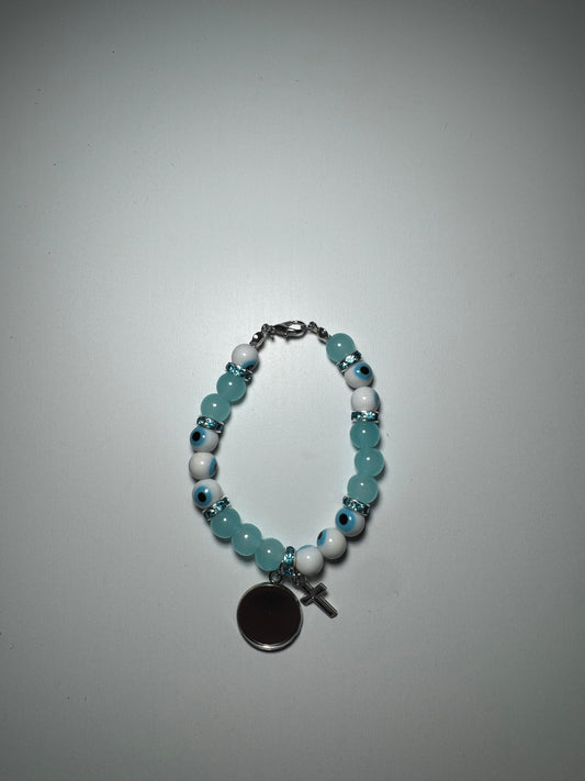 Evil eye customizable bracelet