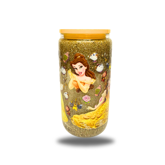 pre made beauty snow globe tumbler