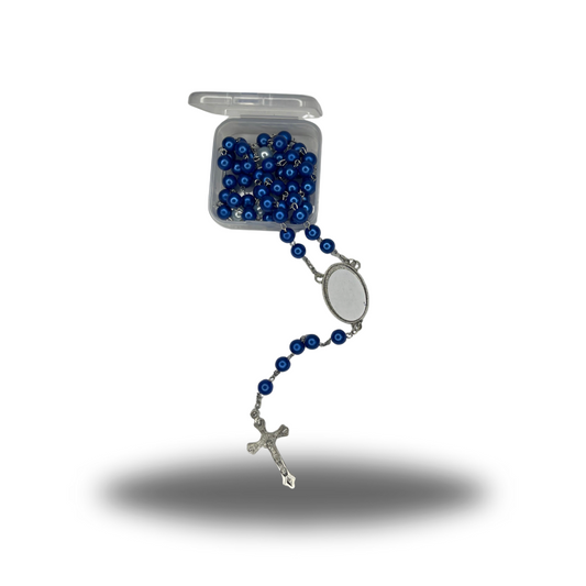 blue customizable rosary