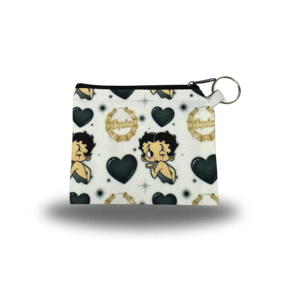 black & white coin bag