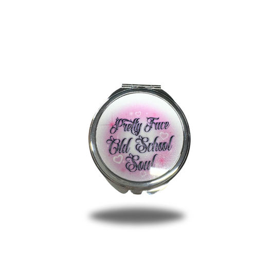 pretty face oldschool soul compact mirror pink