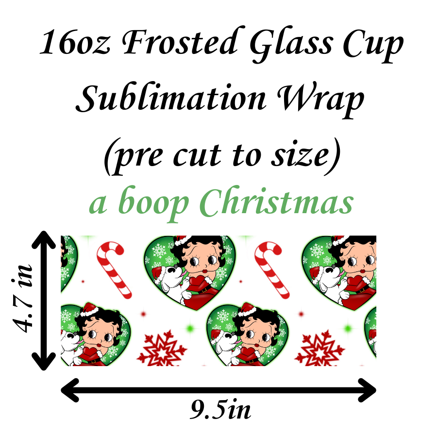 a boop Christmas 16oz sublimation print