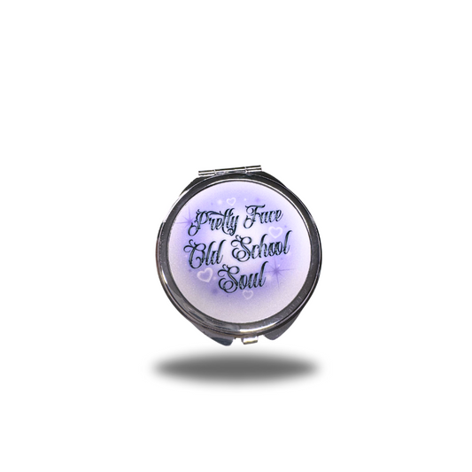 pretty face oldschool soul compact mirror purple