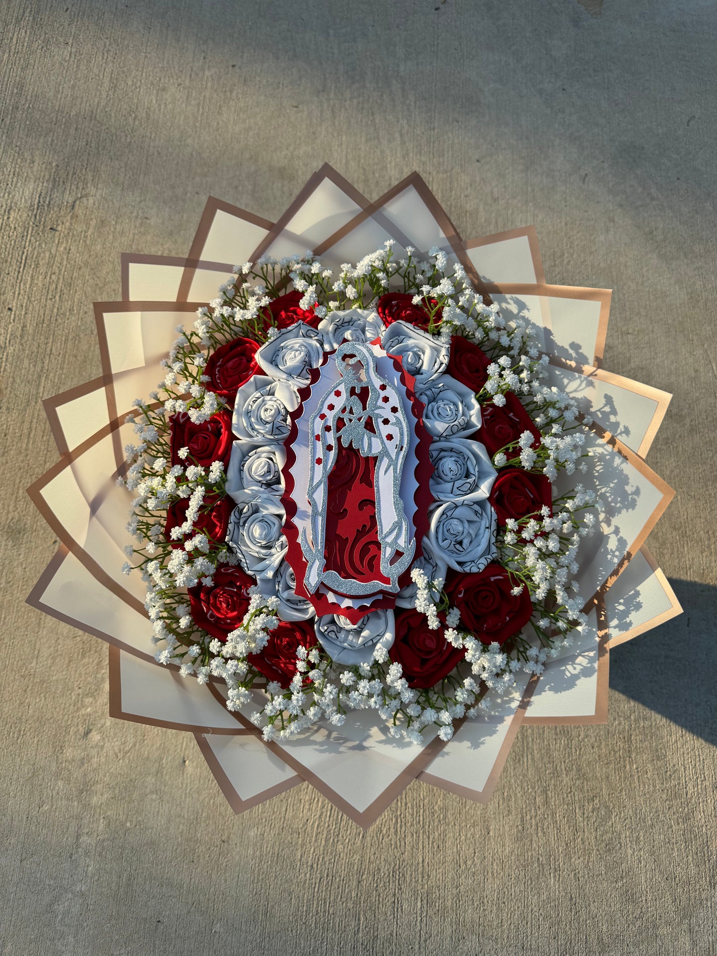 red and white 24 count bandana roses