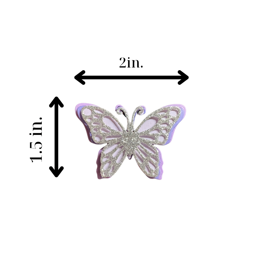 Single 3D purple butterfly