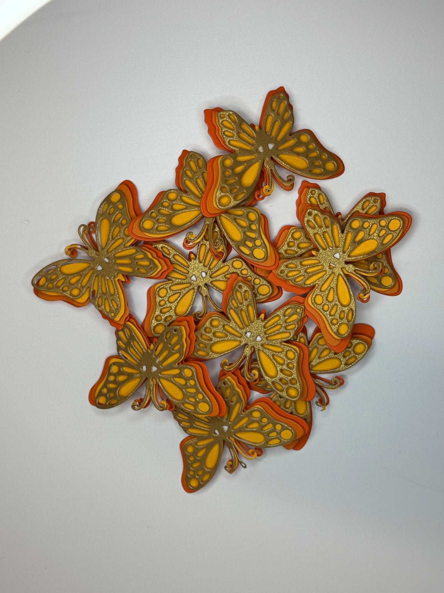 Single 3d orange butterfly