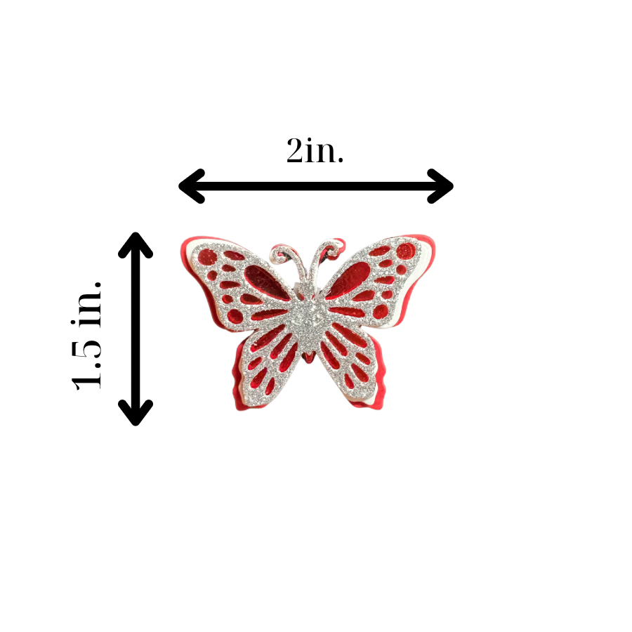 Single 3D red butterfly