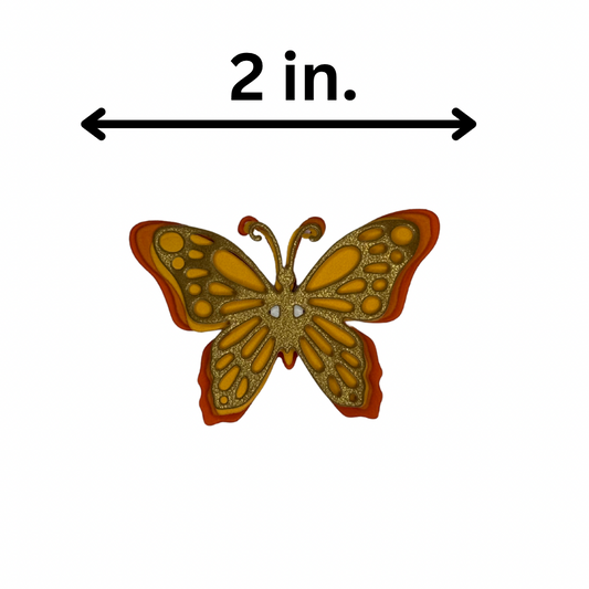 Single 3d orange butterfly