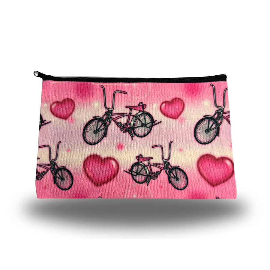 Pink lowrider bike makeup bag