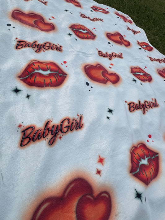 Red Custom blanket with name