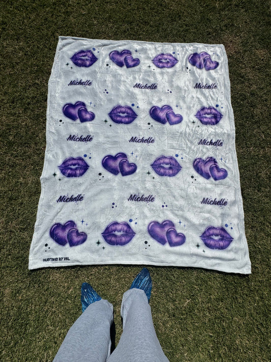 Purple Custom Blanket WITH NAME
