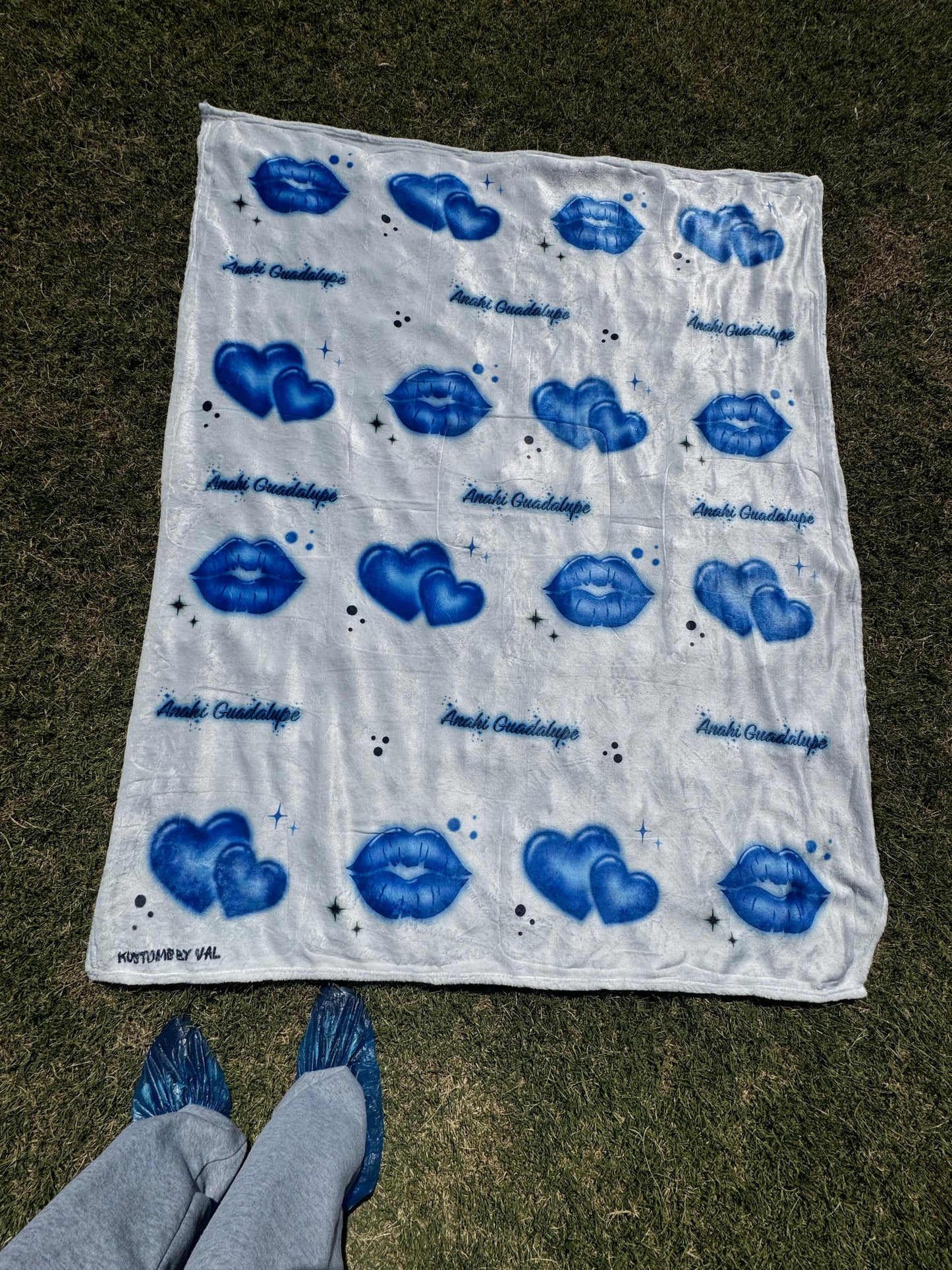 Blue Custom blanket WITH NAME